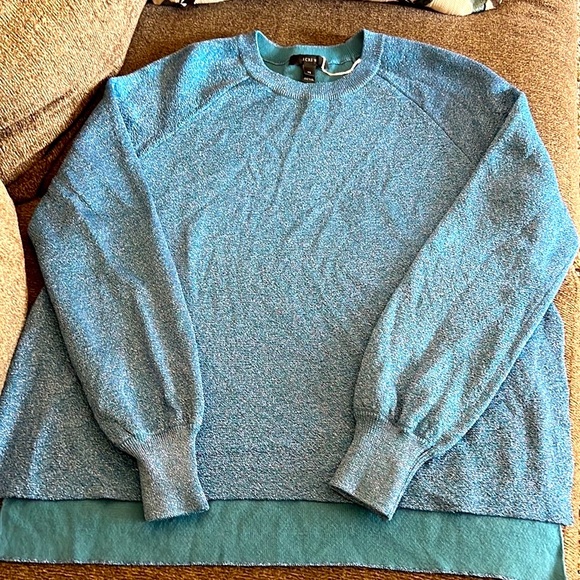 J. Crew Blue Shimmer Sparkle
Side Slit Crew Neck Pullover
Sweater Sz XS … - Picture 2 of 14